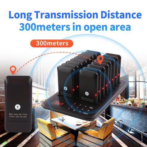 Mainlink R14 16’lı Kablosuz Titreşimli Çağrı Sistemi– 433,92 MHz, 300–500 m