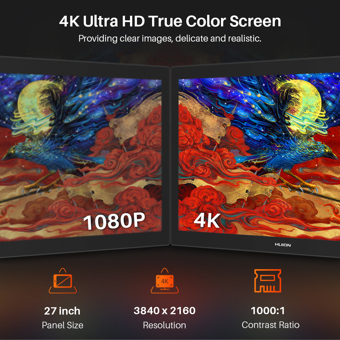 Huion Kamvas Pro 27 – 27'' 4K Ekranlı Profesyonel Grafik Çizim Tableti